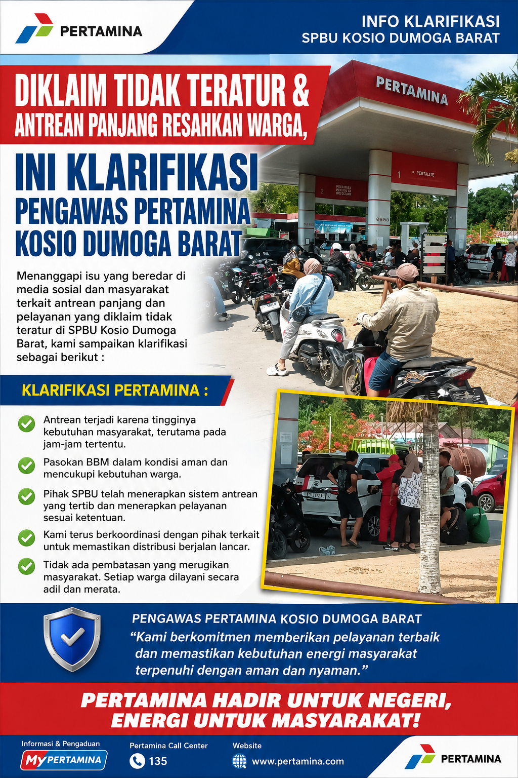Diklaim Tidak Teratur & Antrean Panjang Resahkan Warga,Ini Klarifikasi Pengawas Pertamina Kosio Dumoga Barat