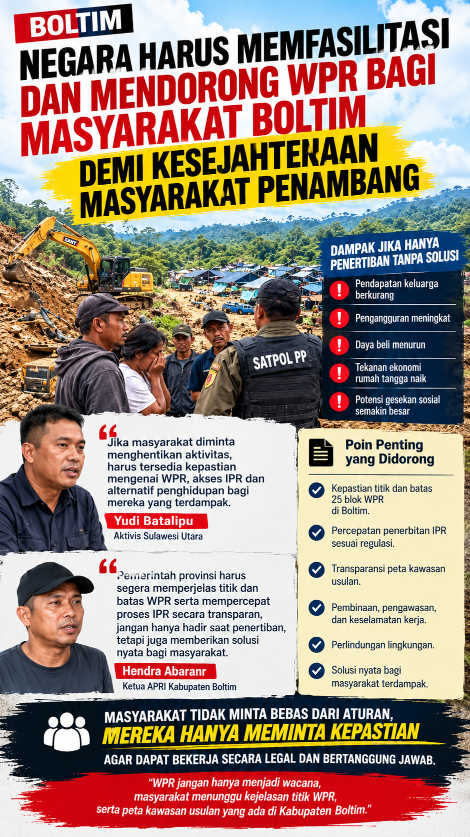 Negara Harus Memfasilitasi Dan Mendorong WPR Bagi Masyarakat Boltim