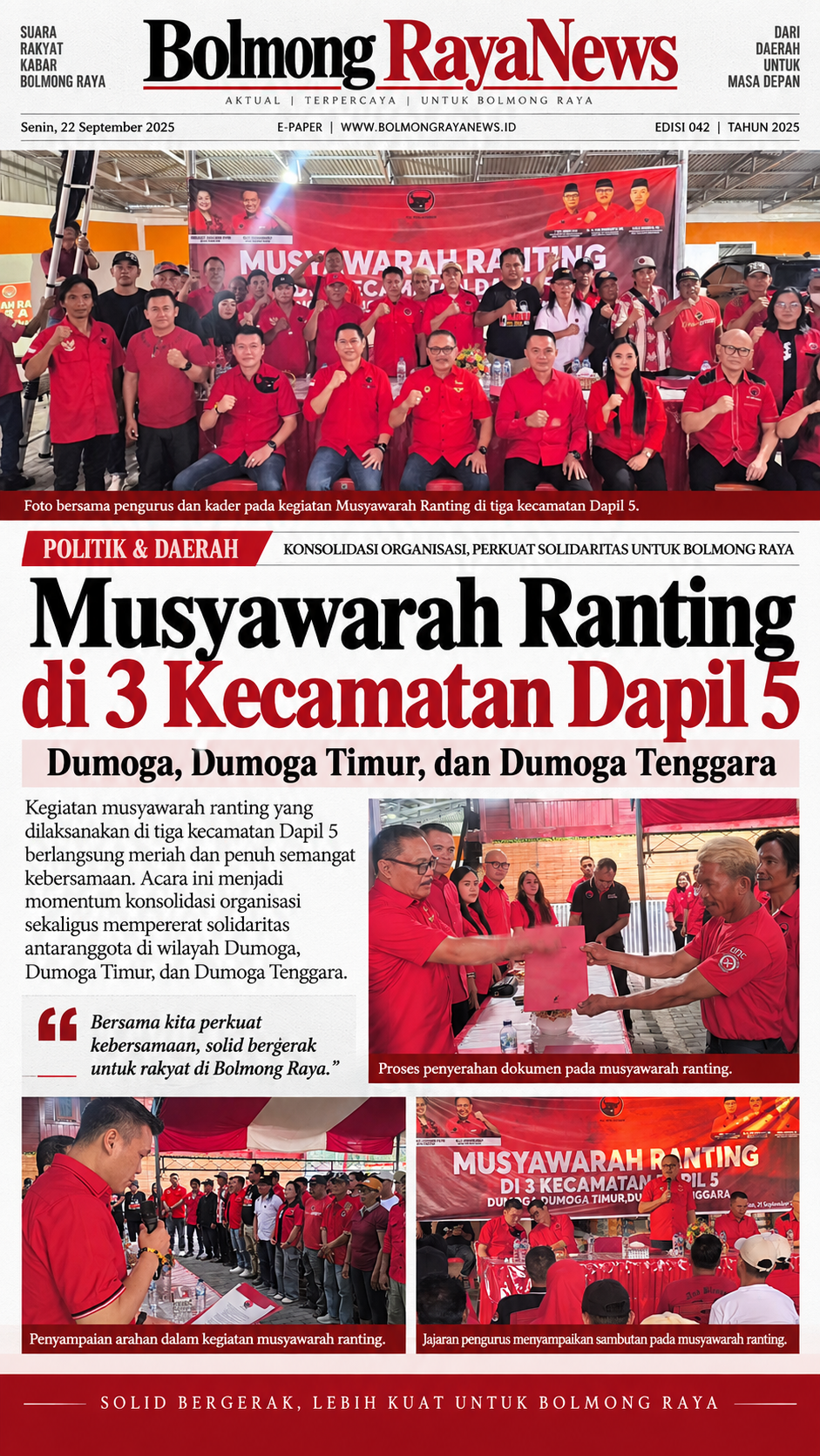 Resmi Dilantik, Pengurus Ranting PDI-Perjuangan Siap Kerja Nyata di Tiga Kecamatan Dapil 5